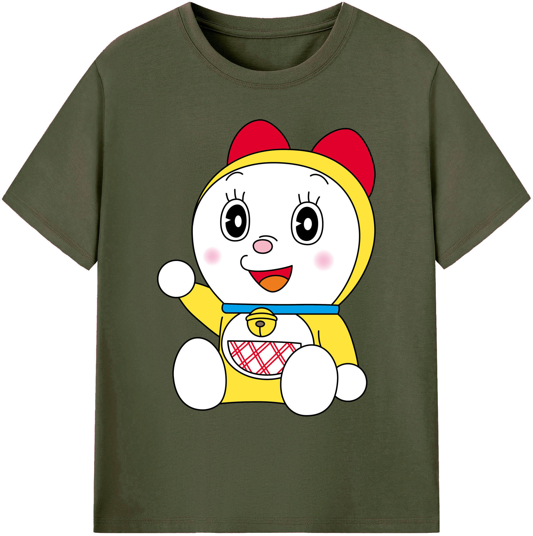 （画像用） ドラえもん ドラミ Doraemon Dorami 綿100％ メンズ半袖Tシャツ｜肌触りやわらか＆通気性